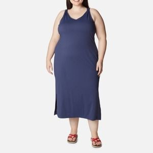 ColumbiaWomen's Chill River Sleeveless Midi Dress Plus Size Navy Blue/Black 1X